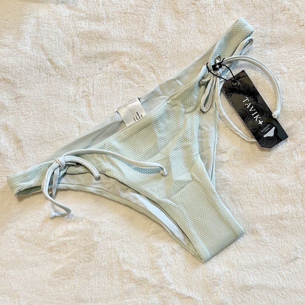 NWT Tavik Ricci Bottom Glossy Pique Adjustable Tie Sides in Light Blue - Extra S